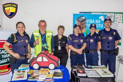 Guarda Civil Municipal leva orientações a caminhoneiros durante evento “Porto em Ação”