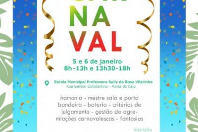 Oficinas de Carnaval acontecem neste fim de semana em Paranaguá 