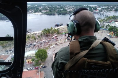 Polícia Civil utiliza helicóptero no pré-carnaval no Litoral