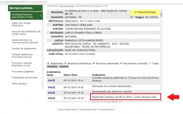 Acompanhamento processual Nº 0000542-88.2016.6.16.0006