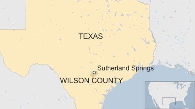 A localização de Sutherland no Texas (BBC News Online)