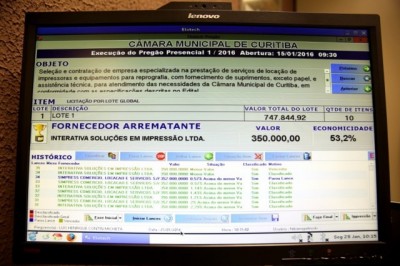 Câmara Municipal de Curitiba pagará de aluguel de impressoras R$ 350.000,00