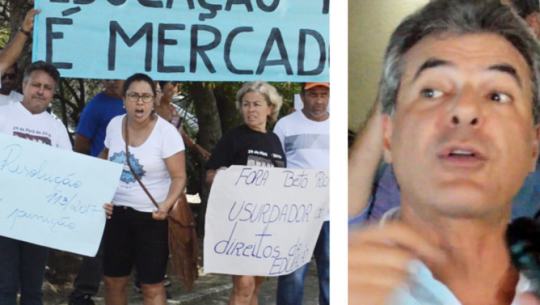 Beto Richa foi recebido por manifestantes em Paranaguá. Veja o que ninguém mostrou.