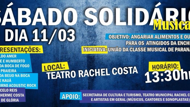 Músicos de Paranaguá promovem evento para ajudar as vítimas das enchentes