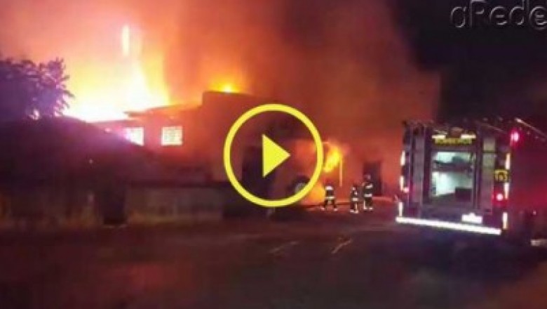 (vídeo) Supermercado é destruído por incêndio em Ponta Grossa