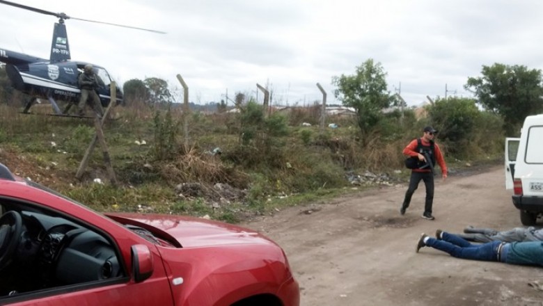 Perseguição policial com aeronave prende homem em flagrante em Piraquara  