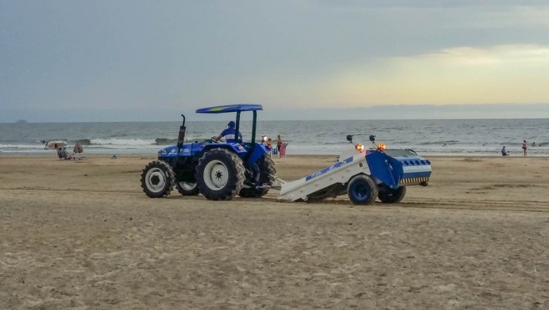 Sanepar reforça trabalho de limpeza das areias das praias