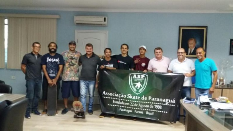 Associação dos skatistas de Paranaguá se reúne com prefeito Marcelo Roque