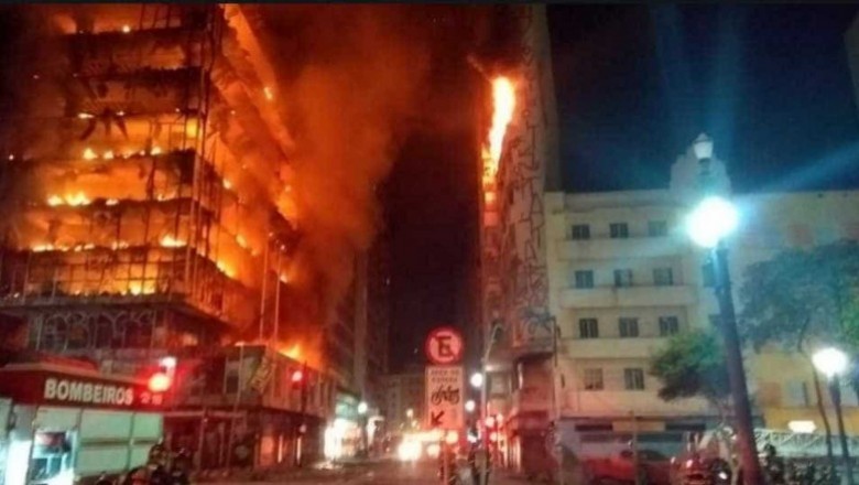(Vídeo) Prédio desaba após incêndio de grandes proporções em São Paulo