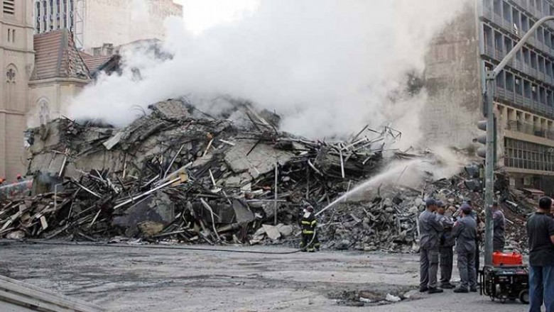 Quatro pessoas podem estar sob os escombros de prédio que desmoronou