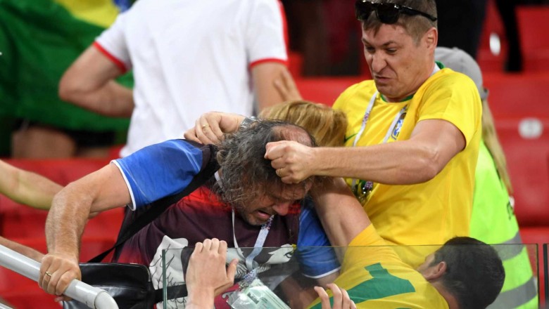 Brasileiros e sérvios brigam nas arquibancadas após jogo; fotos!