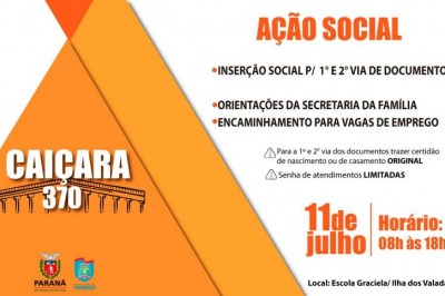 'Ação Social' será realizada no dia 11 para fazer Carteira de Identidade em Paranaguá