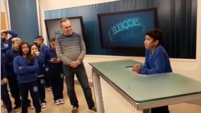 Alunos da rede municipal de Paranaguá visitam estúdios da GRPCOM