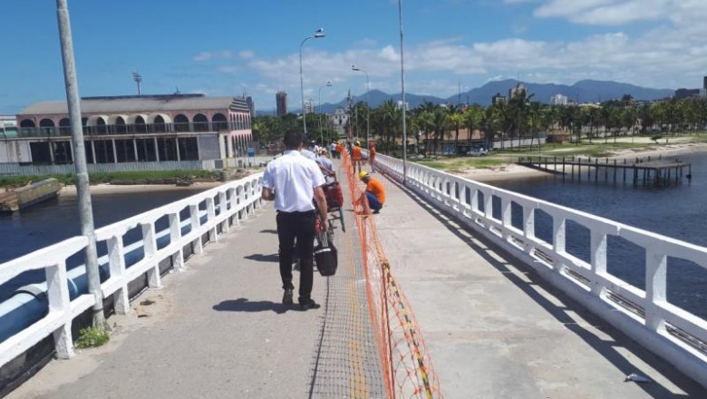 Passarela da Ilha dos Valadares passa por serviços de concretagem