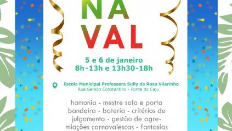 Oficinas de Carnaval acontecem neste fim de semana em Paranaguá 