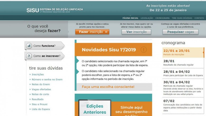 MEC prorroga inscrições do Sisu para dia 27