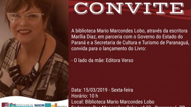 'O outro lado da mãe' será lançado na Biblioteca Mário Lobo em Paranaguá 