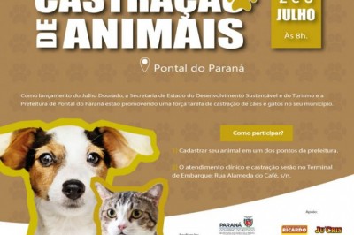 Ação de Castração de Animais será realizada em Julho em Pontal do Paraná