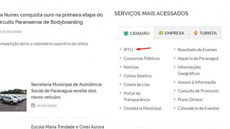 IPTU 2020 PARANAGUÁ : contribuintes podem imprimir o carnê pela internet