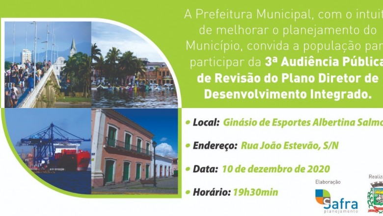 Audiência pública para revisão do Plano Diretor é adiada para janeiro