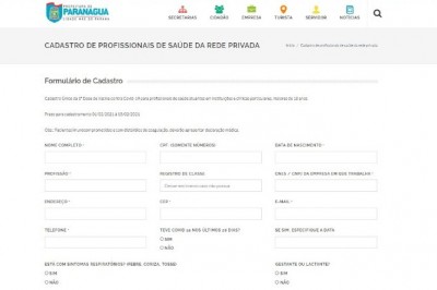 PARANAGUÁ: Secretaria Municipal de Saúde lança Cadastro Único para profissionais de saúde que atuam na rede privada