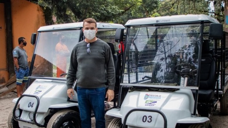 Ilha do Mel recebe novos carrinhos elétricos para auxiliar na coleta de resíduos
