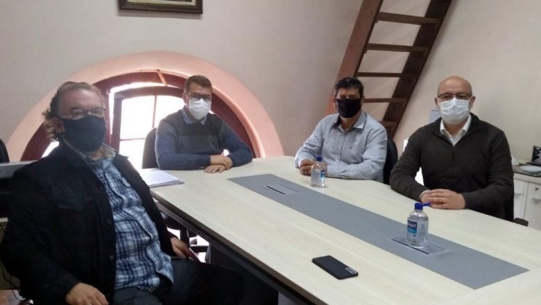 Prefeito Marcelo Roque recebe a visita de representantes do Sindop