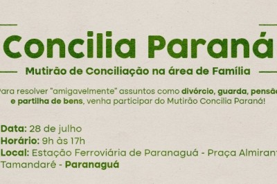 Aberto cadastramento prévio para participar do Concilia Paraná em Paranaguá 
