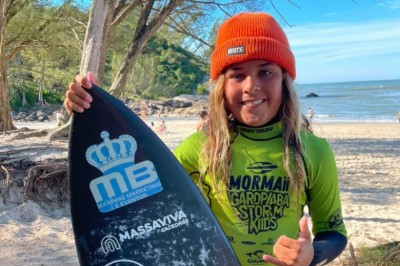 Rafa Acom é campeão da etapa do Mormaii Storm Kids na categoria Sub-12